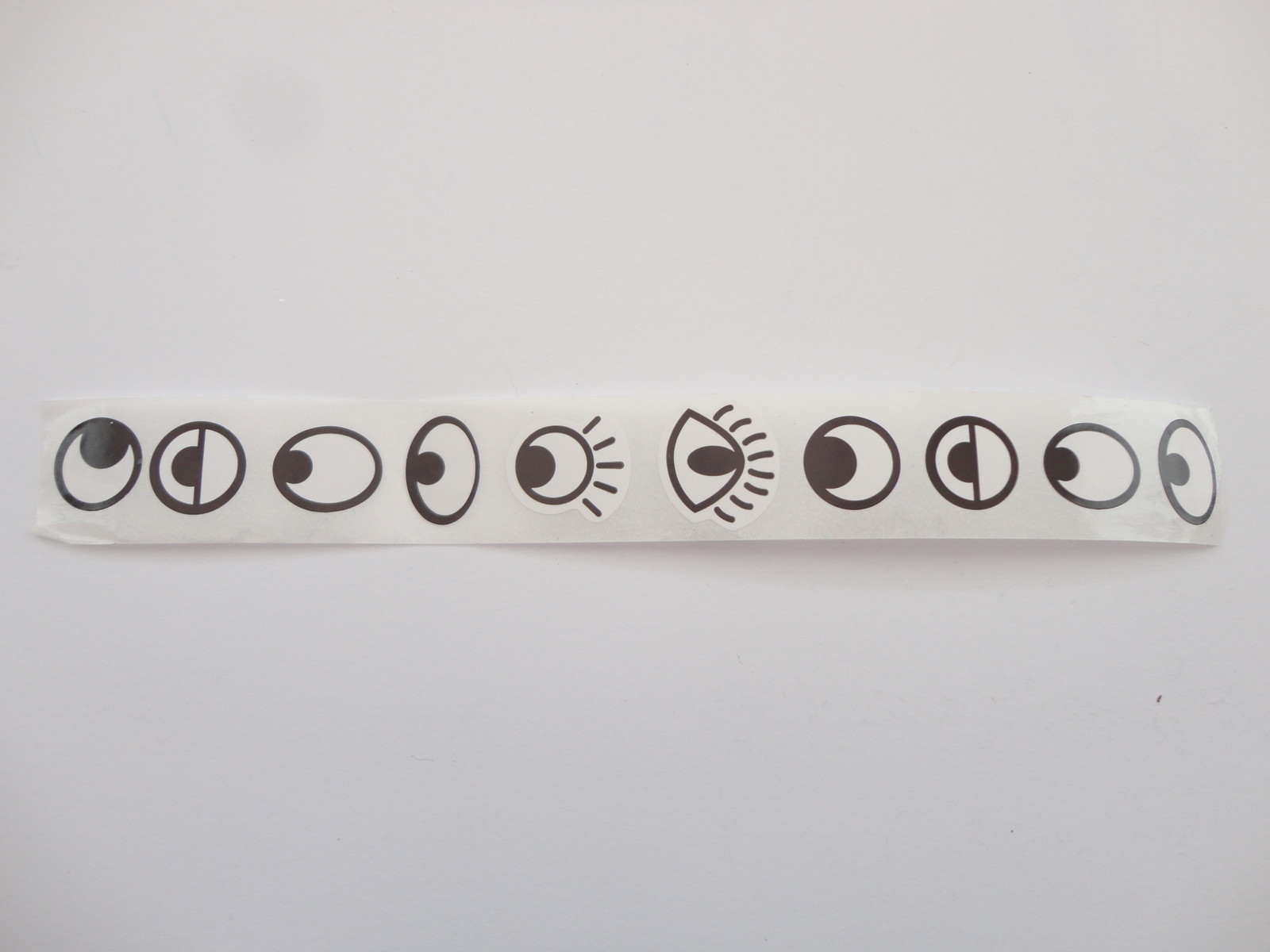 BLACK & WHITE SELF ADHESIVE EYE STICKERS EYES 12MM PEEL STICK CRAFT