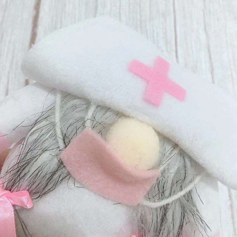 Navidad Doctor Enfermera Peluche Gnomo para Adorno Hecho a Mano Estatuilla Deco