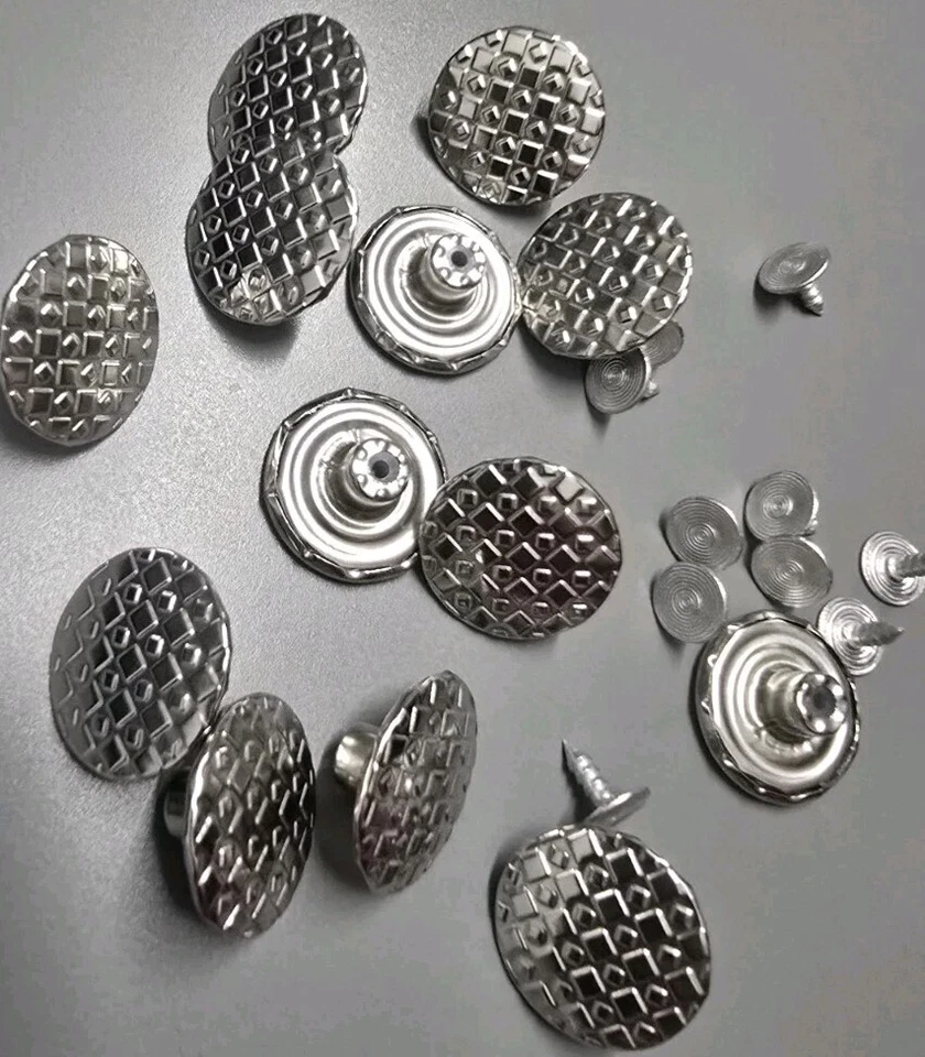 12 Jeansknöpfe Metallknopf Hose Knopf Messing silber 20 mm rostfrei design - Bild 3 von 3