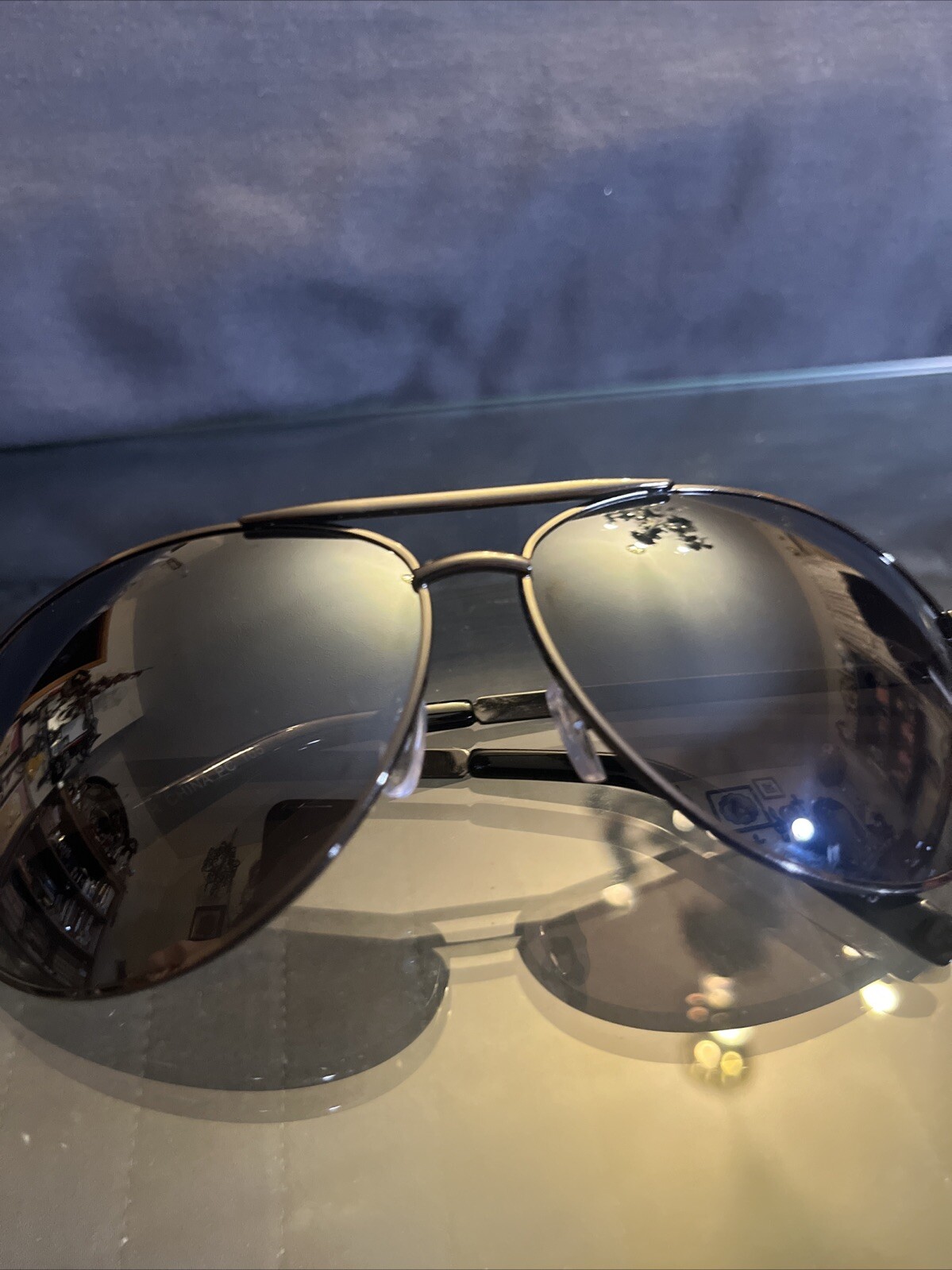 Aviator Sunglasses for Men Women UV Protection Military Style Gunmetal Frames-image