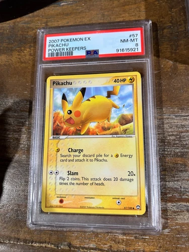 Pokemon 2007 EX Power Keepers PIKACHU #57 PSA 8 RARE