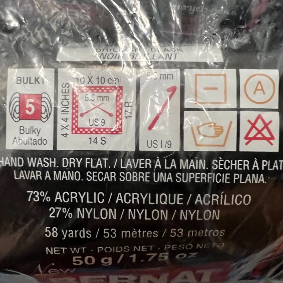Bernat Ping Pong Nuevo Negro Brillante Talla 5 Mezcla NUEVAS DE COLECCIÓN Madejas LOTE DE 10 Foto 4 de 4