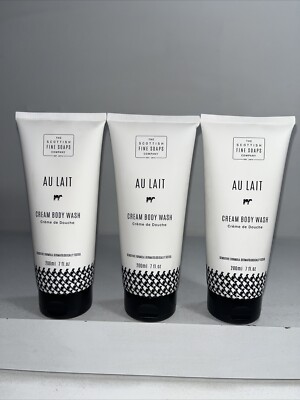 3 New Scottish Fine Soaps AuLait Body Wash, 7oz Each