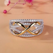 Fashionable hollow three-dimensional infinite love character 8-character ring
