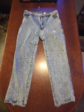 SASSON Men's Vintage Acid Wash Jeans 38/32 Blue 100 Cotton Small Stains