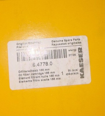 6.4778.0 Kaeser Oil Filter, OEM BRAND NEW