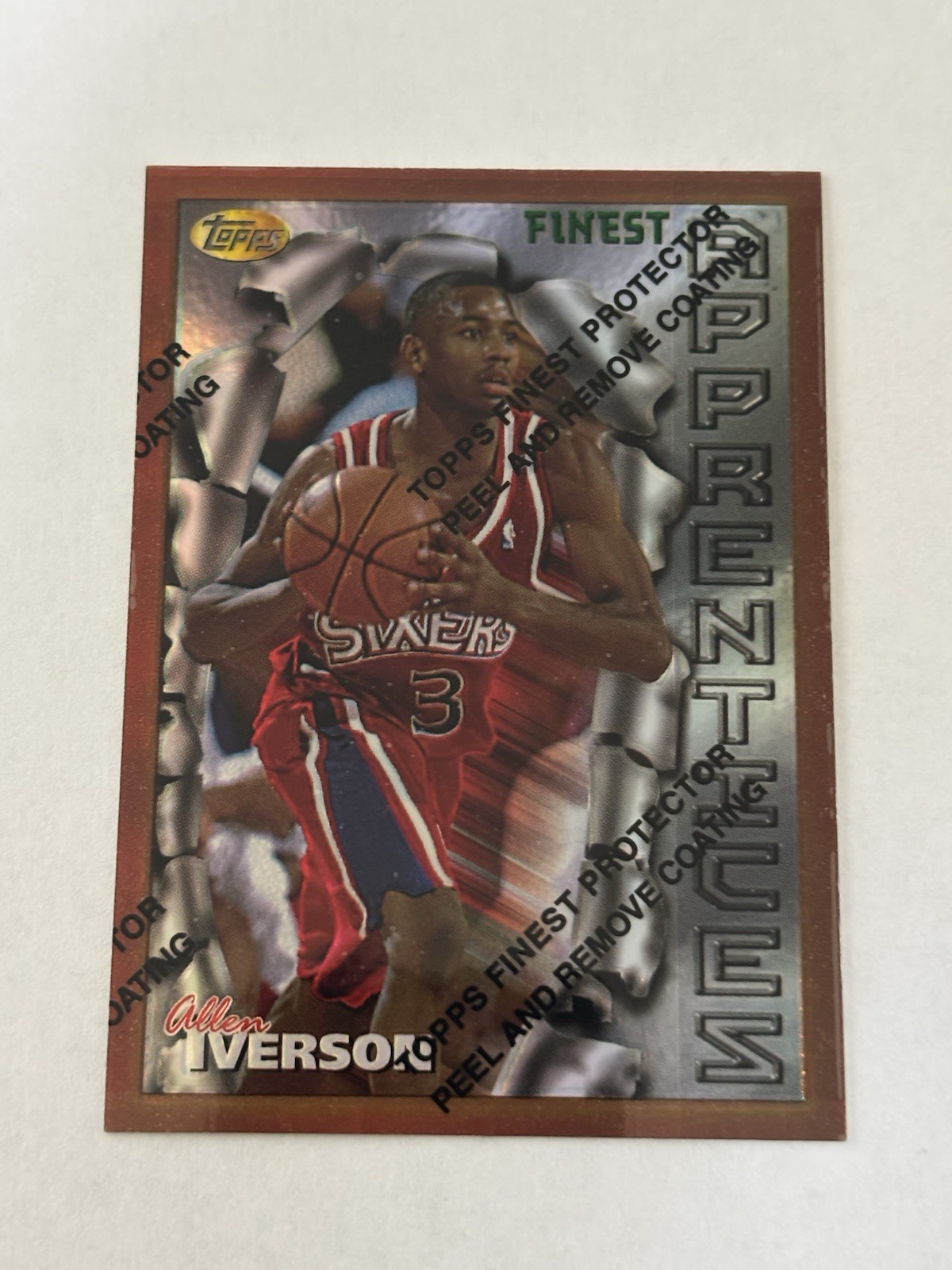 1996-97 Topps Finest #69 ALLEN IVERSON ROOKIE REFRACTOR W/ COATING