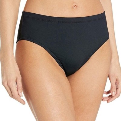 NWT La Blanca Island Goddess High Waisted Solid Bikini Bottoms in Black Size 20W