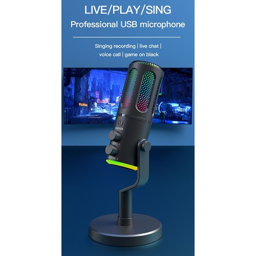 Dynamic Gaming für Streaming Mikrofon XLR USB mit RGB Licht und Stummschaltung - Bild 6 von 12