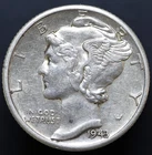 1943-D 10C Mercury Dime AU SHARP DETAILS (#8608)