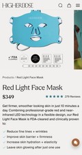 HigherDOSE Red Light Face Mask, Blue New 2026  MK66-L boost mood reduce wrinkles