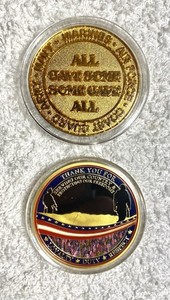 2 Military Challenge Coins 2” Some Gave Some/Some Gave All. Loyalty Duty Respect