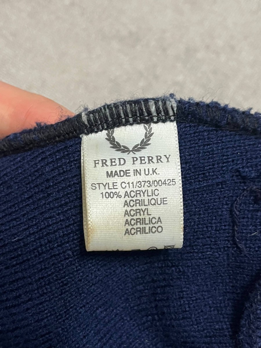 Vintage Fred Perry Men`s Hats Beanie Blue Logo One Size View 6