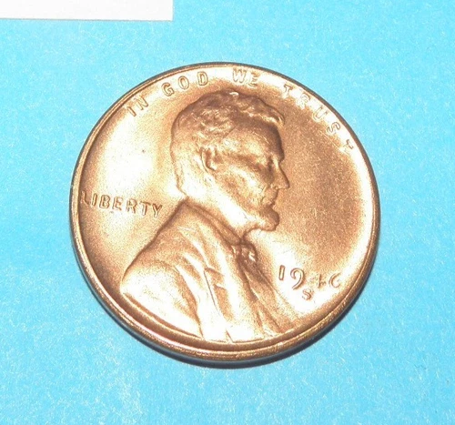 1946 S     LINCOLN WHEAT CENT   CHOICE RED UNCIRCULATED  #1