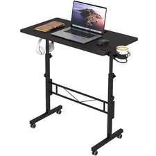 Hadulcet Small Standing Desk Adjustable Height, Mobile Stand Up Desk with Whe...