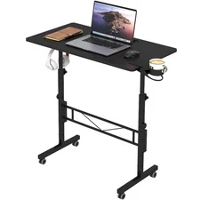 Hadulcet Small Standing Desk Adjustable Height, Mobile Stand Up Desk with Whe...