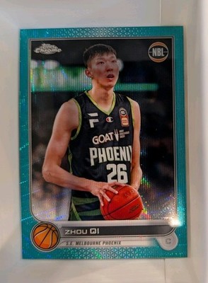 2022-23 Topps Chrome Basketball - NBL  - Zhou Qi #77 Aqua Wave Refractor /199