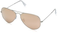 Ray Ban Man Sunglasses - Matte Silver / Brown Mirror Pink - Authentic New
