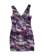 GUESS Womens Bodycon Dress UK 12 Medium Purple Floral Polyester OU06