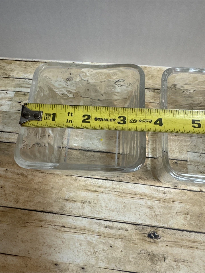 Handmade 3 Square Glass Vases - Image 2 of 4