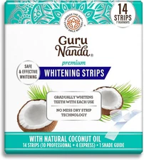 GuruNanda Teeth Whitening Strips 7-Day Treatment – Non-Slip Dry Strip Technology
