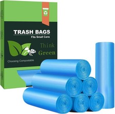 Small Trash Bags,  4-6 Gallon Compostable Garbage Bags, 4 Gallon Trash Bags,
