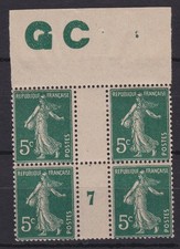 Semeuse n°137 */**, Manchette GC + millésime 1907, 2 ex **, TB !!!