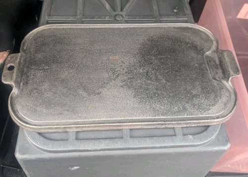 Title: Vintage Wagner Ware Cast Iron 17" Double Burner Griddle 17 INCH...