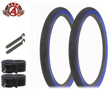ALTA PERFORMANCE Bicycle 24" x 2.125 Black/Blue Classic TIRES Mini BRICK 6pc SET