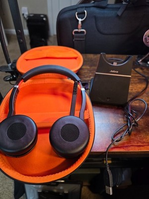 Jabra Evolve 75 HSC040W Blutooth Headset Wireless With Headset Stand & case