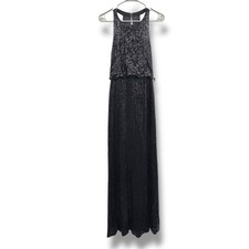 Jenny Yoo Jules Sequin Gown Size 10 Black Blouson Formal Evening Wedding