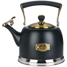 Tea Kettle Stainless Steel Teapot, Stainless Steel Teakettle for Stove Top wi...