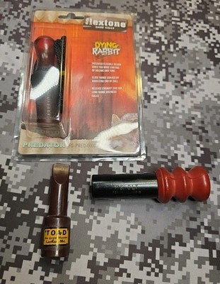VINTAGE PS OLT B-10 SQUIRREL CALL TOAD CROW HUNTER CALL & FLEXTONE DYING RABBIT