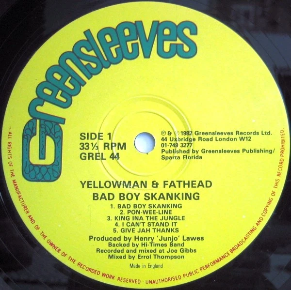 Yellowman & Fathead - Bad Boy Skanking (LP) (Very Good Plus (VG+)) - 3803360645 - Image 3 of 4