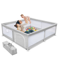 Baby Playpen Large Play Yard Fence for Toddlers,50"X50" Gray