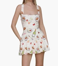 NWT Tabletop Ivory Pr Drop Waist Fit & Flare Minidress Avec Les Filles 