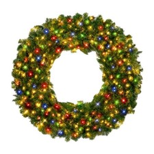 Best Choice Products 24in Large Multi Color Prelit Fir Christmas Wreath Holiday 