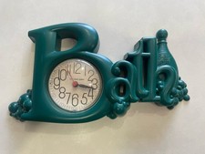 VTG Burwood Bubble Bath Wall Clock Soap Suds, Hunter Green, Made In USA WORKS