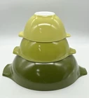 Pyrex Verde Green Cinderella Mixing Bowls #441, #442 #444