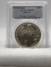 1995-D XXVI Olympiad/Paralympics Silver Dollar. MS-69(PCGS)