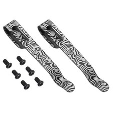 2Set Deep Carry Pocket Clip 2.01"(51mm) Knife Pocket Clip White Black Stripes