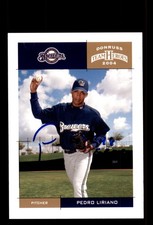 Signed Baseball Card Auto Pedro Liriano 2004 Donruss Team Heroes #230 Brewers