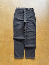 VTG 90s Lee Black Soft Denim Pleated Tapered Mom Jeans WMS 28x28 USA Made