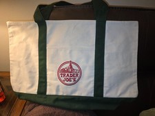 Trader Joe  s Classic Large Green Canvas Tote Bag   NEW   Holiday Limited Edition