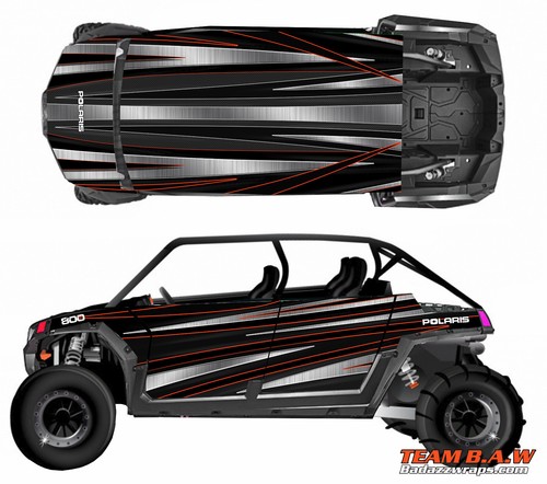 Wrap Graphics Kits VINYL DECALS Grapfix sticker 2007-2010 Polaris RZR 800 4 Door - Bild 4 von 8