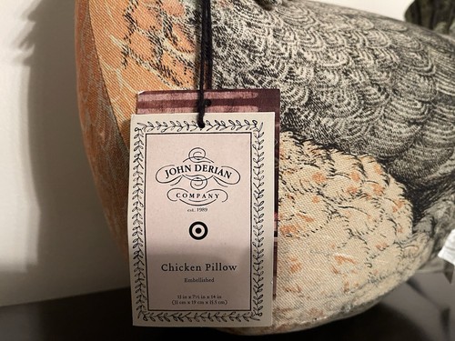 John Derian neu Perlen Plüsch Kissen Huhn geformt Thanksgiving 14 x 13 Zielscheibe - Bild 3 von 11