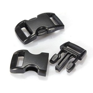 100 Pcs Plastic Black Curved Buckle w//Lock for Bracelet Side Release Buckles