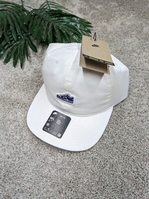 Nike Dunk Club Cap Hat Mens M/L Medium/Large White Blue AF1 Strapback $28 NWT
