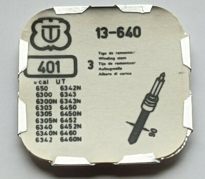 Tige De Remontoir Unitas 401 Pour Mouvements 640, 650, 6300, 6305, 6340-6343 - Neuve Avec étiquettes