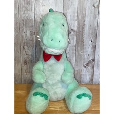 FAO Schwarz T-Rex Dinosaur 12" Plush Red Bowtie Stuffed Animal Toy